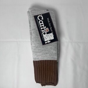 VTG Carhartt Wick Dry Boot Sock Men 11-13 Grey Wool Rugged Outdoor NWT Deadstock